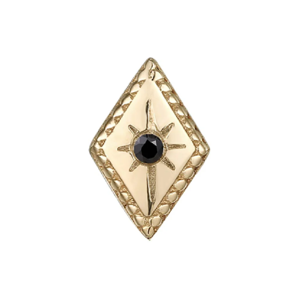 threadless: "Etoile" End in Gold with Black Diamond - Image 2
