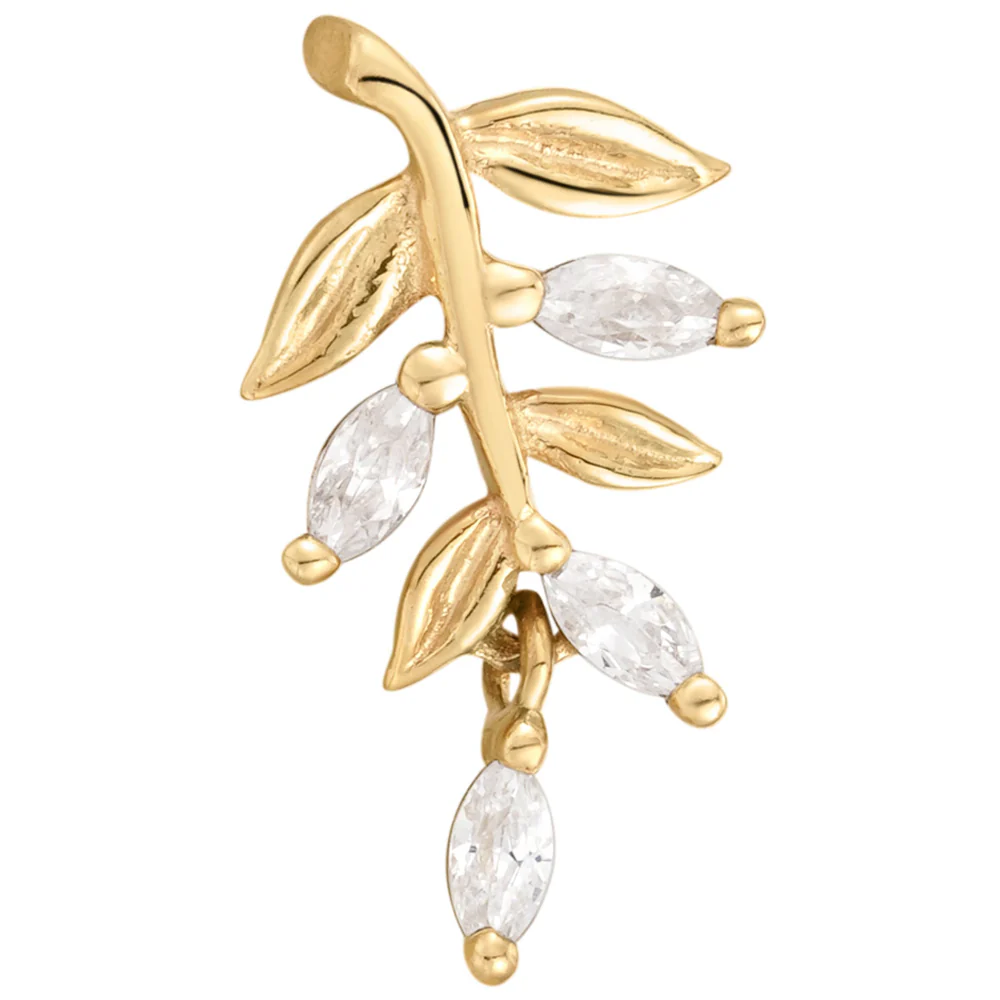 threadless: "Growth" End in Gold with CZ's - Image 2