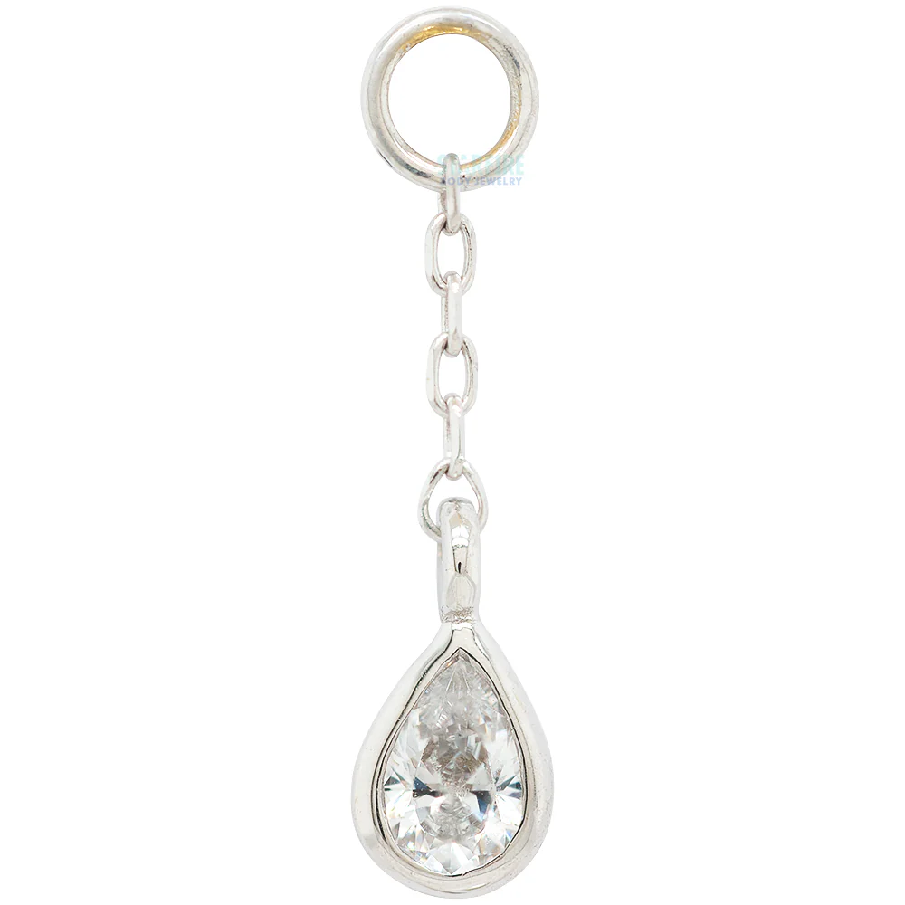 "Concorde" Chain Charm in Gold with CZ - Image 4