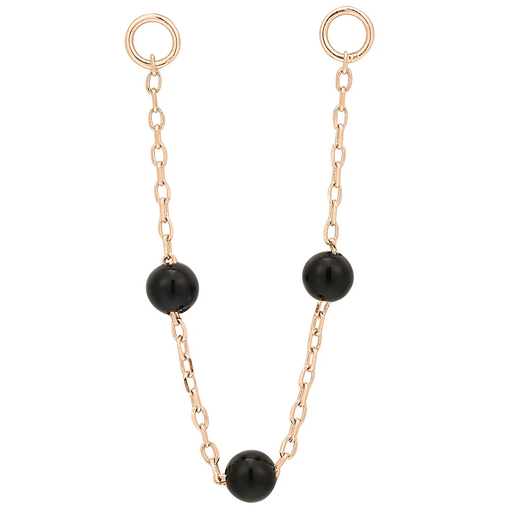 3 Bead Chain Attachment in Gold with Agate - Image 5