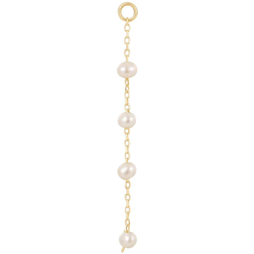4 Bead Chain Charm in Gold with Pearl - Image 2