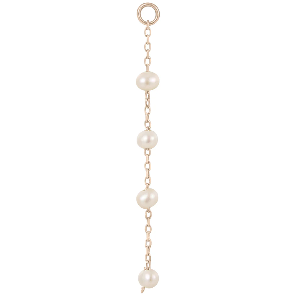 4 Bead Chain Charm in Gold with Pearl - Image 4