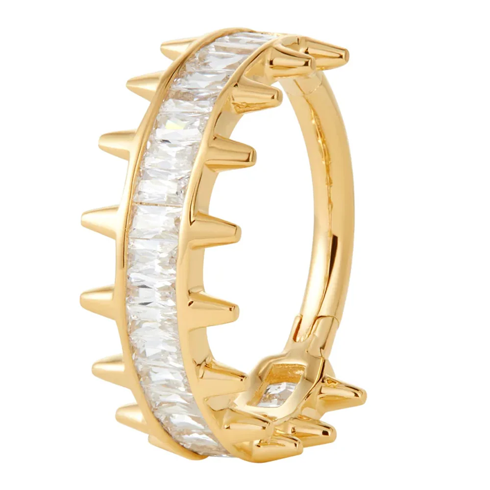 "Akira" Hinge Ring / Clicker in Gold with White CZ's - Image 2