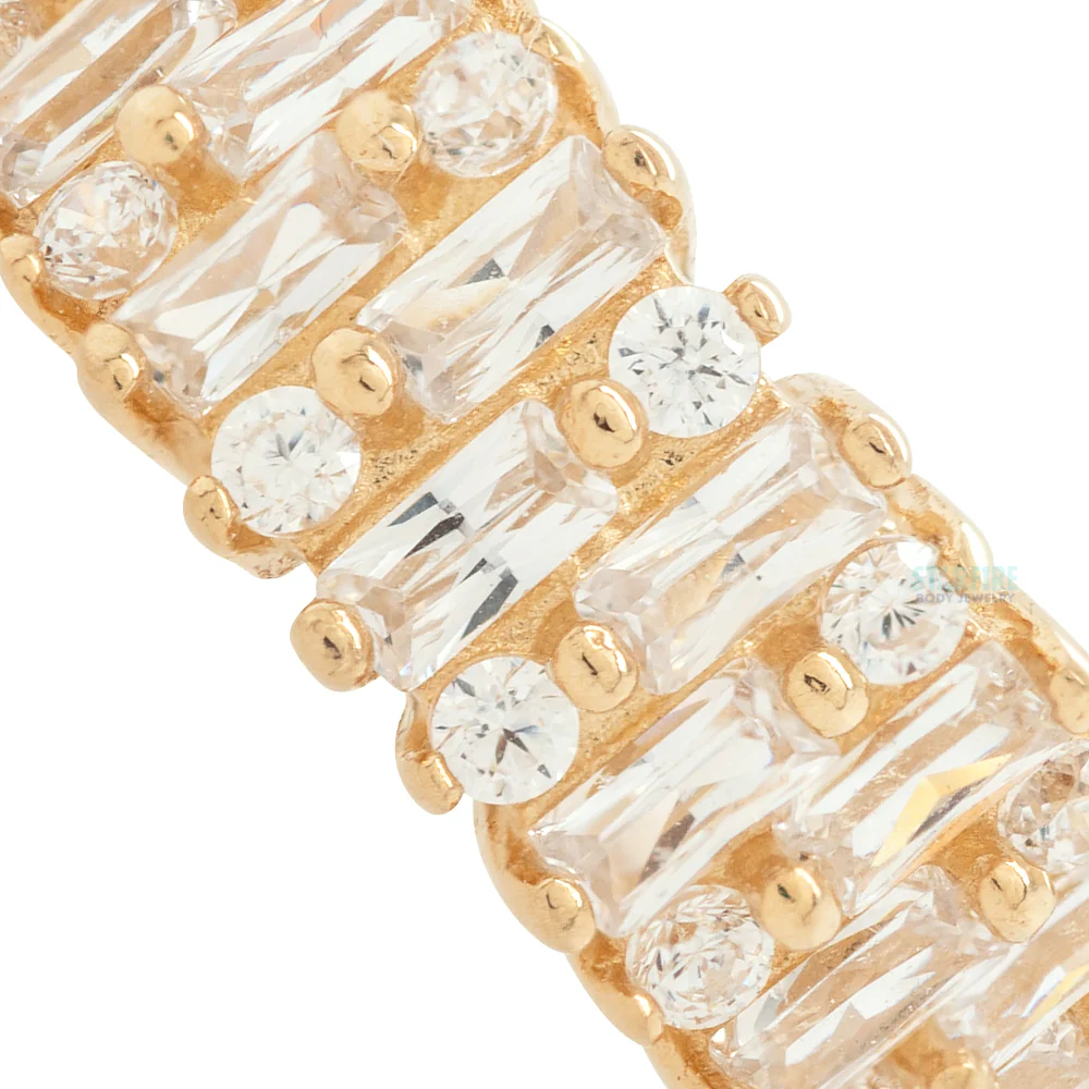 "Brilliant" Hinge Ring / Clicker in Gold with CZ's - Image 3