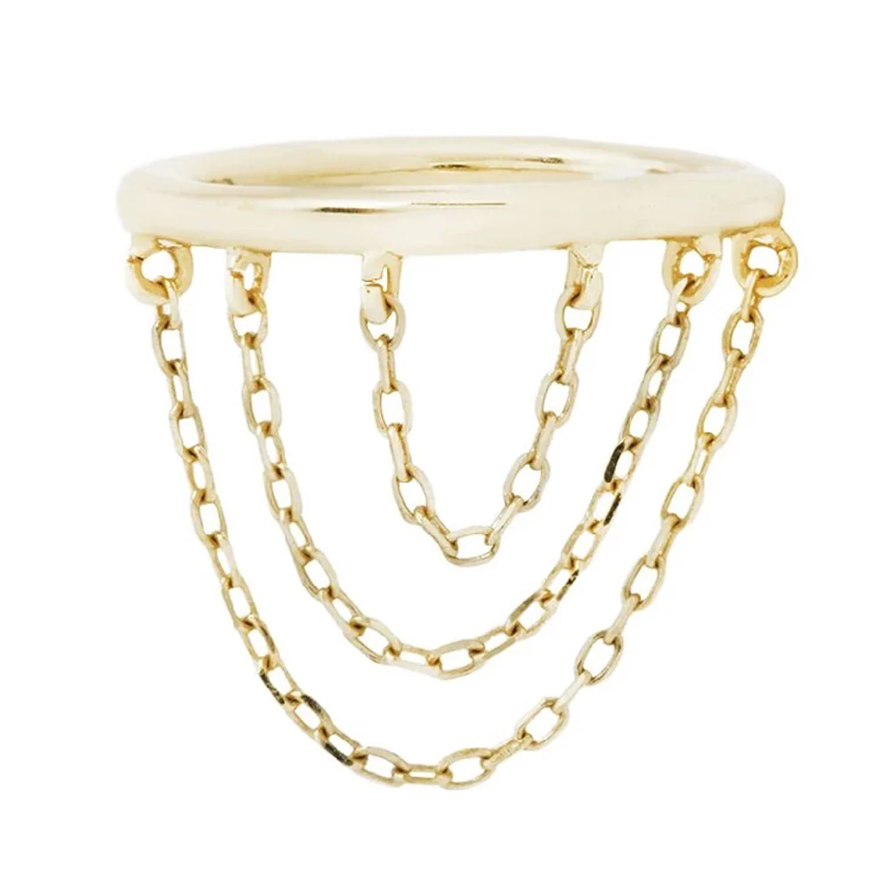 "Chainspotting" with Chains Hinge Ring / Clicker in Gold - Image 4