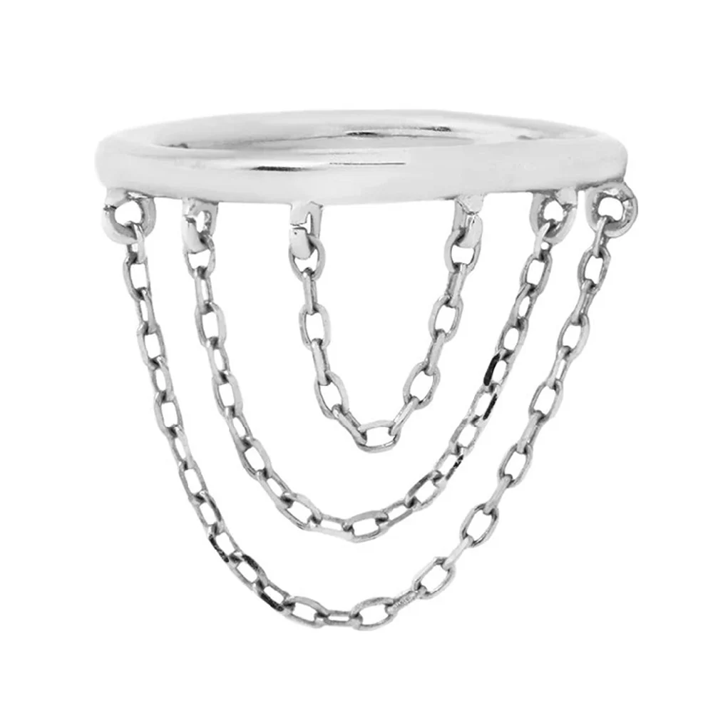 "Chainspotting" with Chains Hinge Ring / Clicker in Gold - Image 5