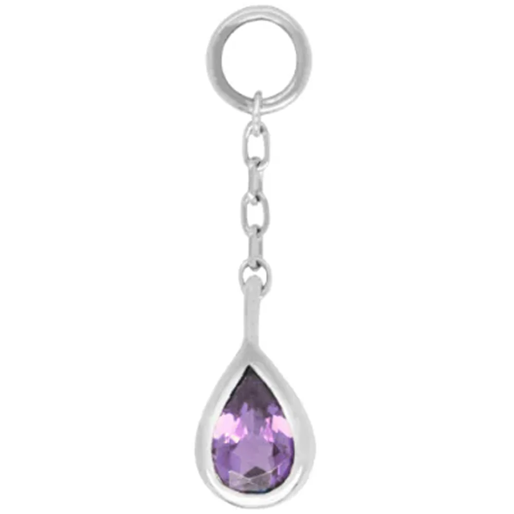 "Concorde" Chain Charm in Gold with Amethyst - Image 2