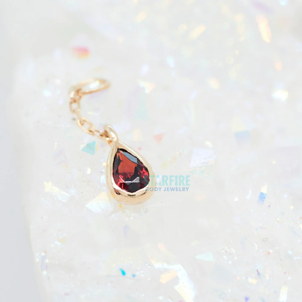 "Concorde" Chain Charm in Gold with Garnet - Image 2