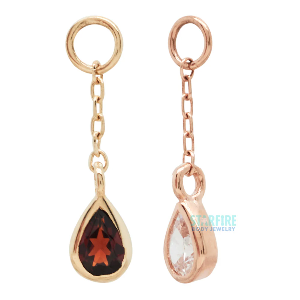 "Concorde" Chain Charm in Gold with Garnet - Image 3