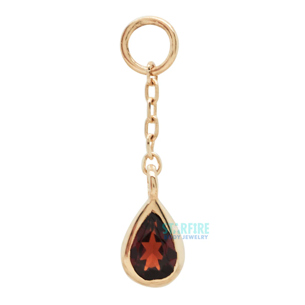 "Concorde" Chain Charm in Gold with Garnet - Image 4