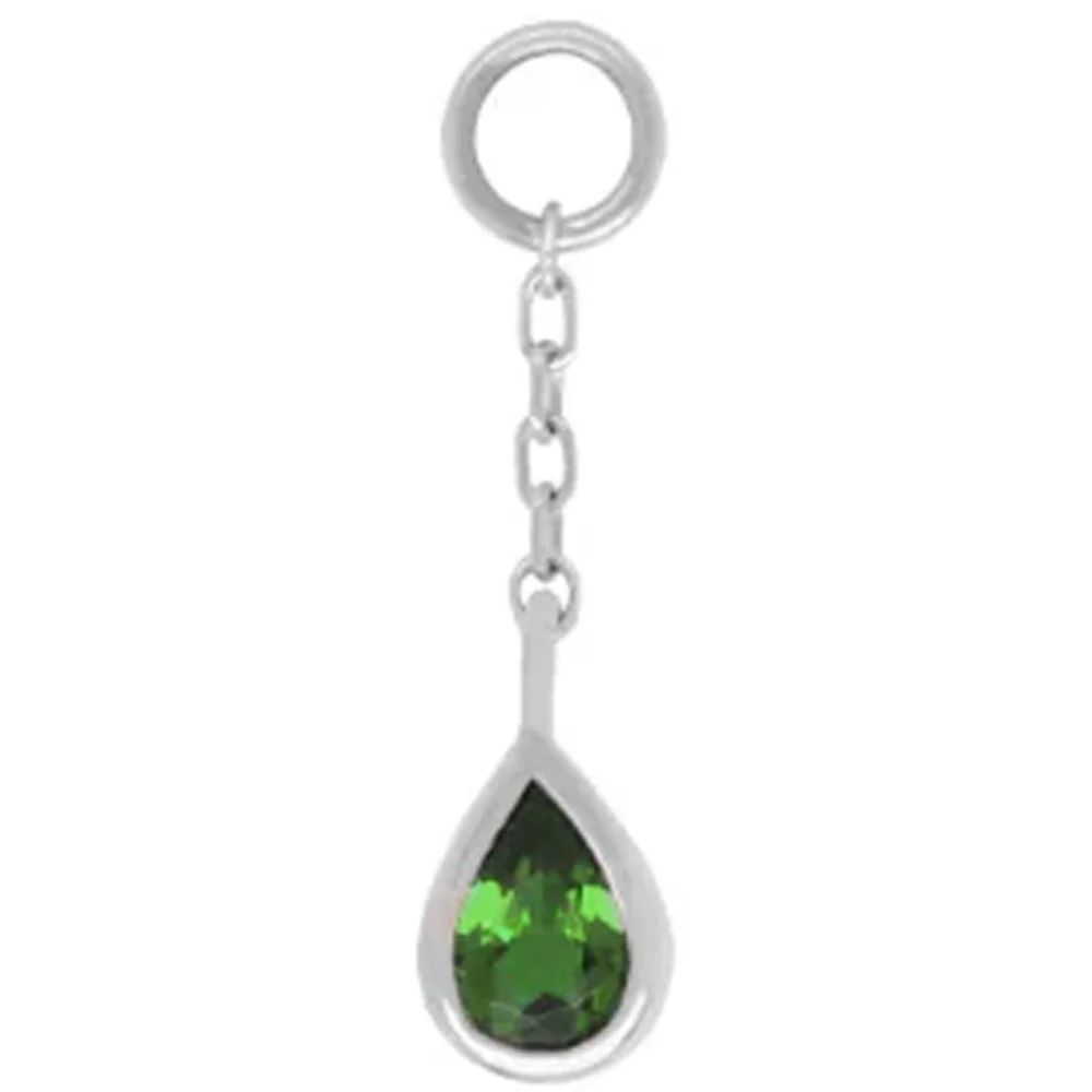 "Concorde" Chain Charm in Gold with Green Tourmaline - Image 2