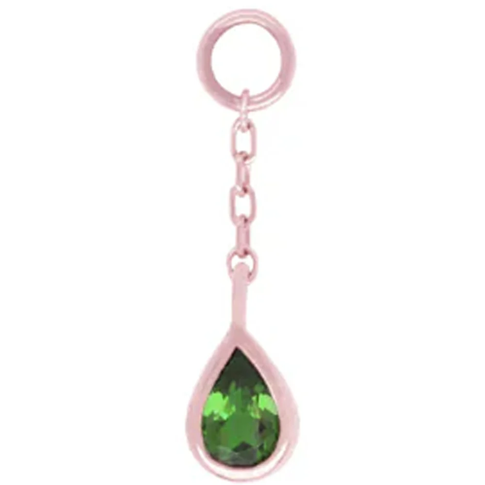 "Concorde" Chain Charm in Gold with Green Tourmaline - Image 3