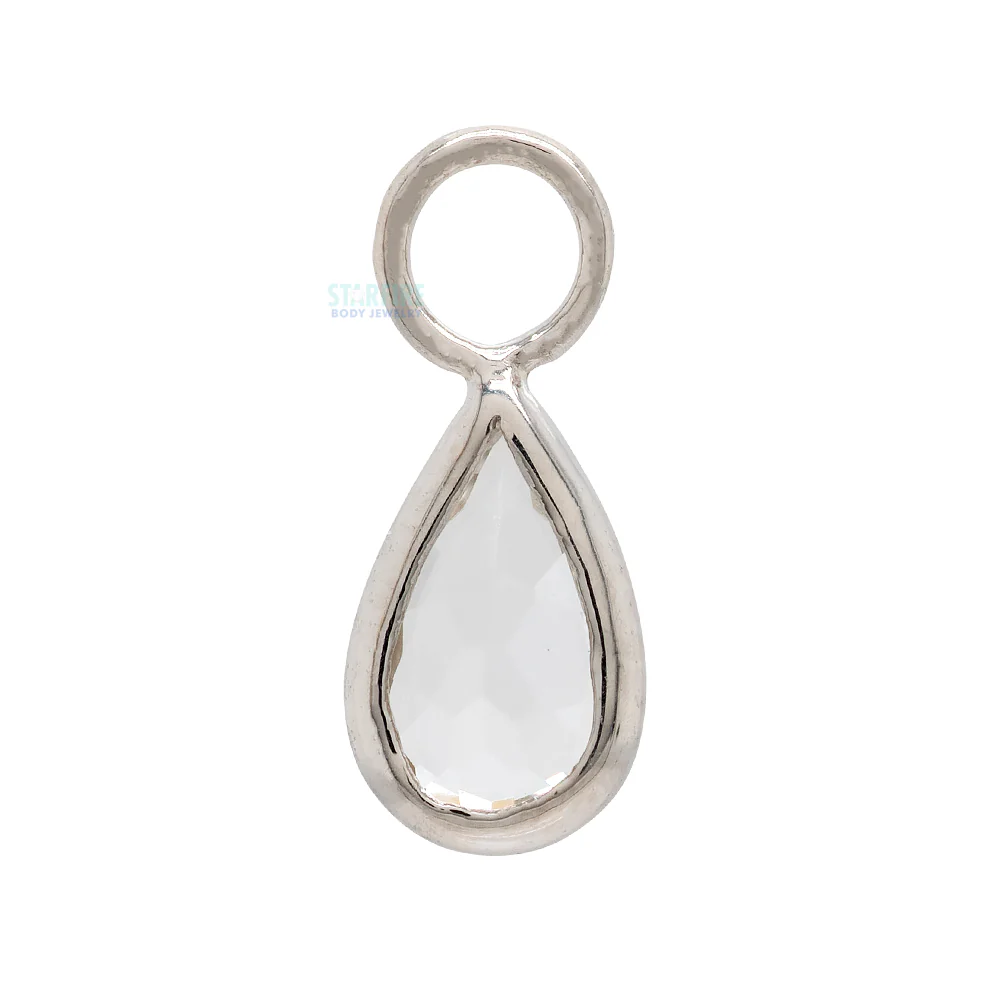 "Concorde" Charm in Gold with White Topaz