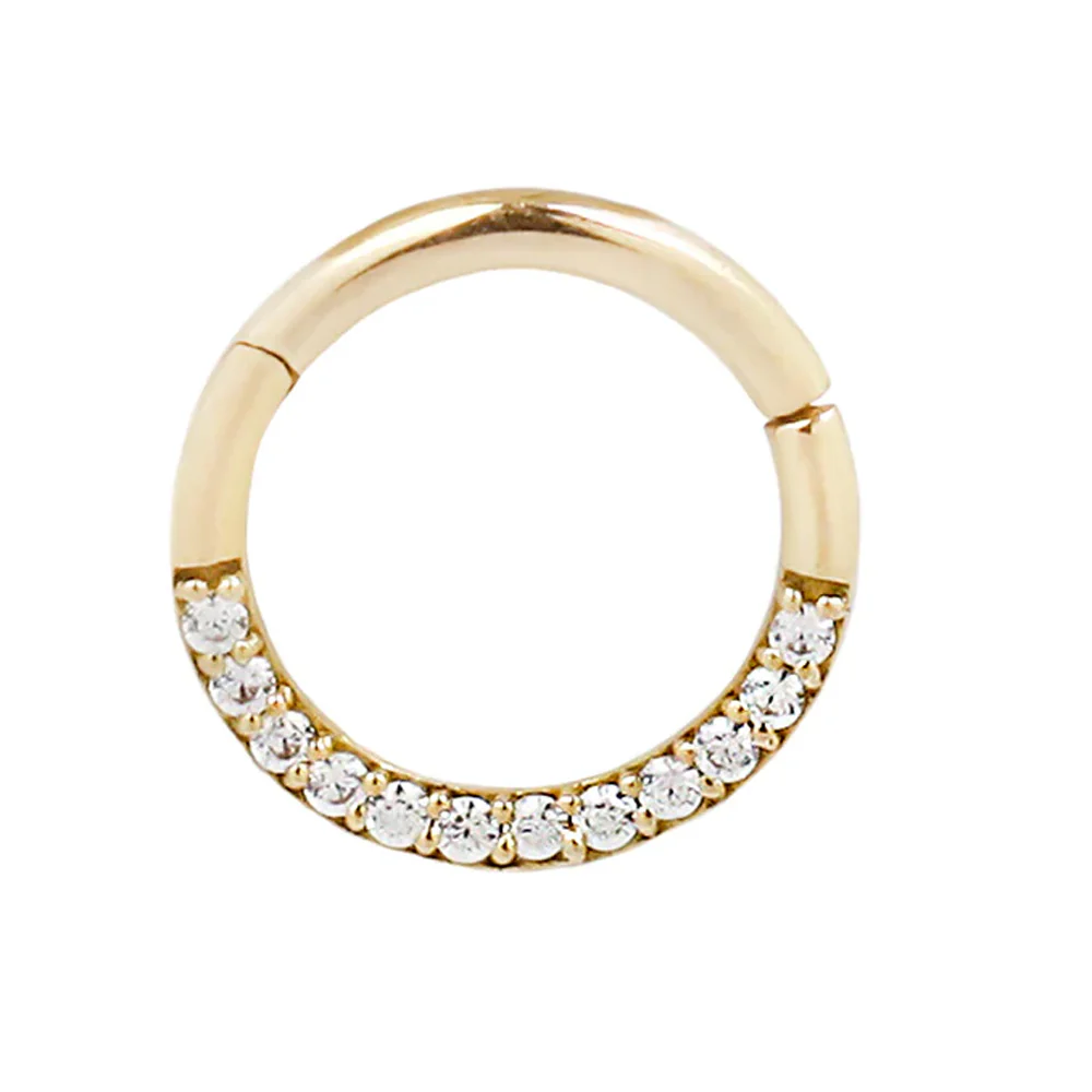 "Dia" Hinge Ring / Clicker in Gold with Diamonds - Image 3