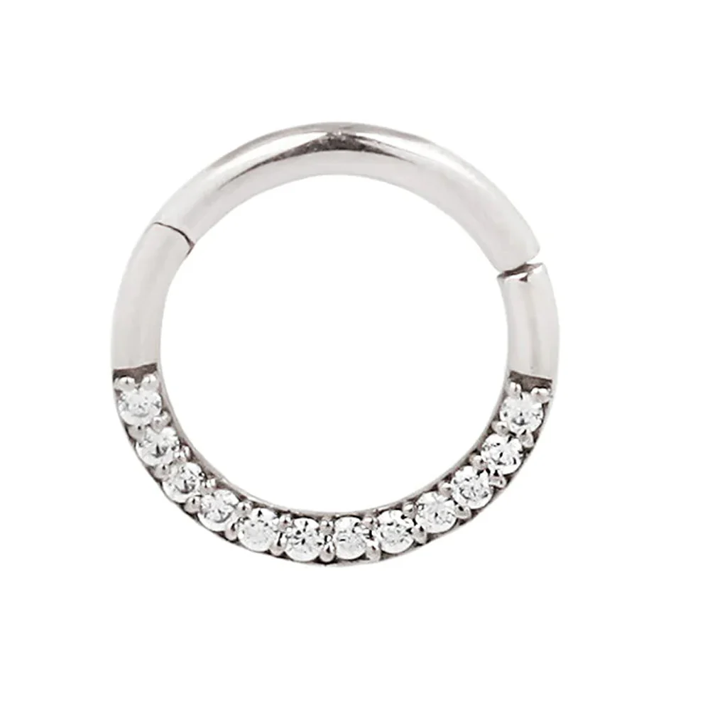 "Dia" Hinge Ring / Clicker in Gold with Diamonds - Image 4
