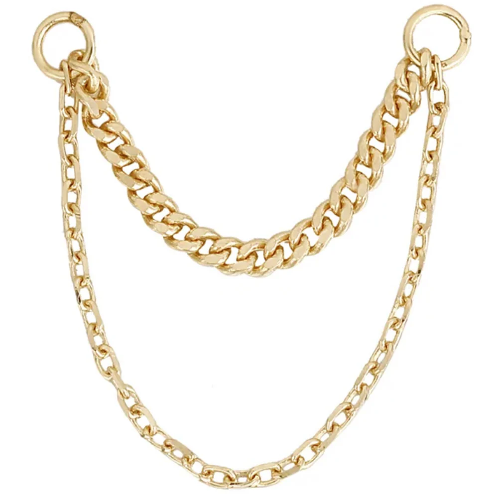 Diamond Cut & Side Chain Attachment in Gold - Image 2