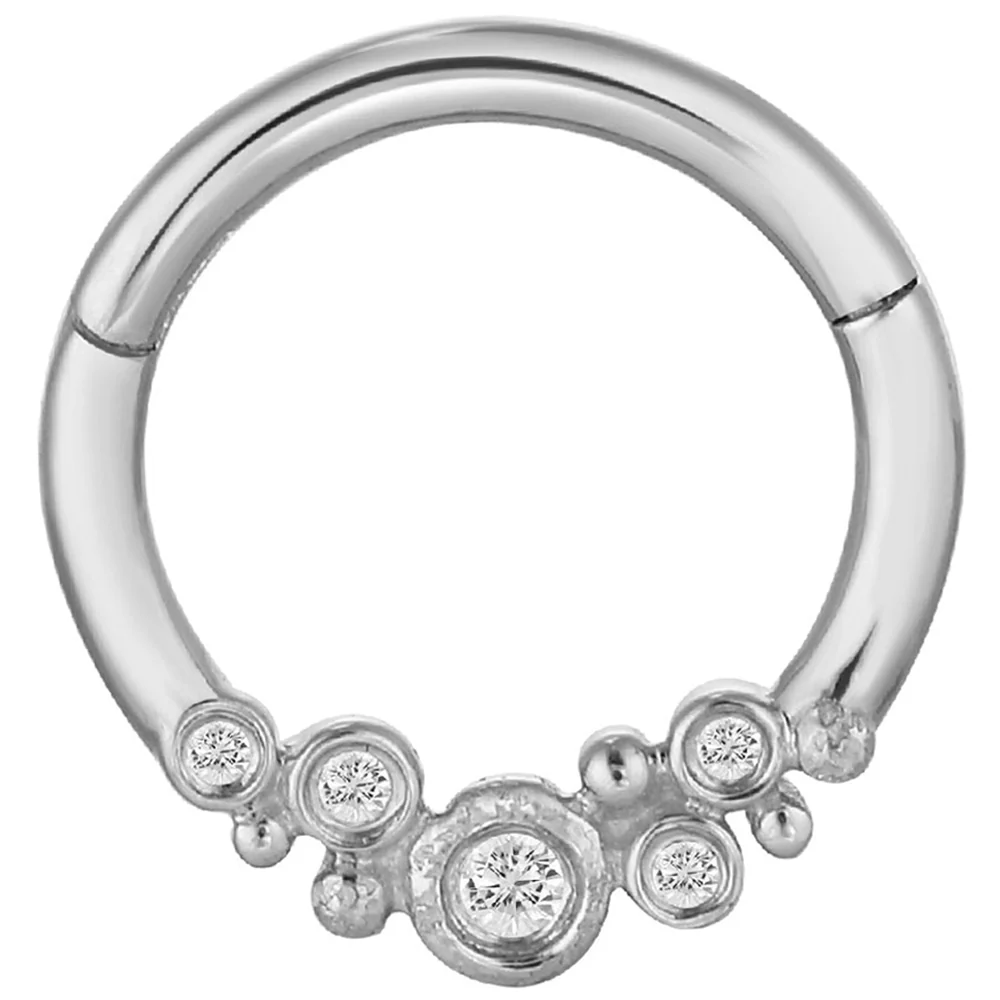 "Effervescent" Hinge Ring / Clicker in Gold with CZ's - Image 3