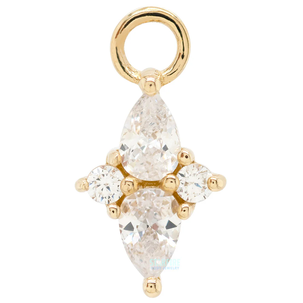 "Ethereal" Charm in Gold with CZ's - Image 3