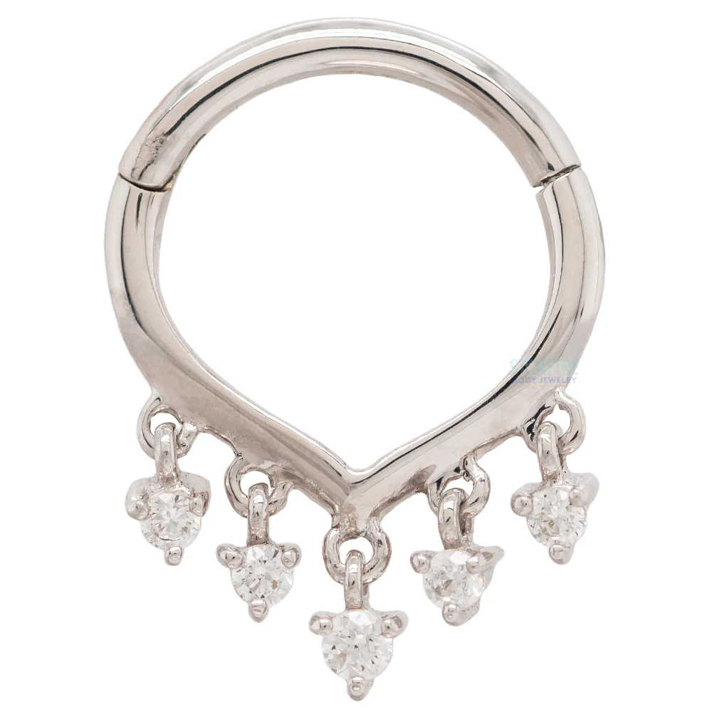 "Guestlist" Hinge Ring / Clicker in Gold with CZ's - Image 5
