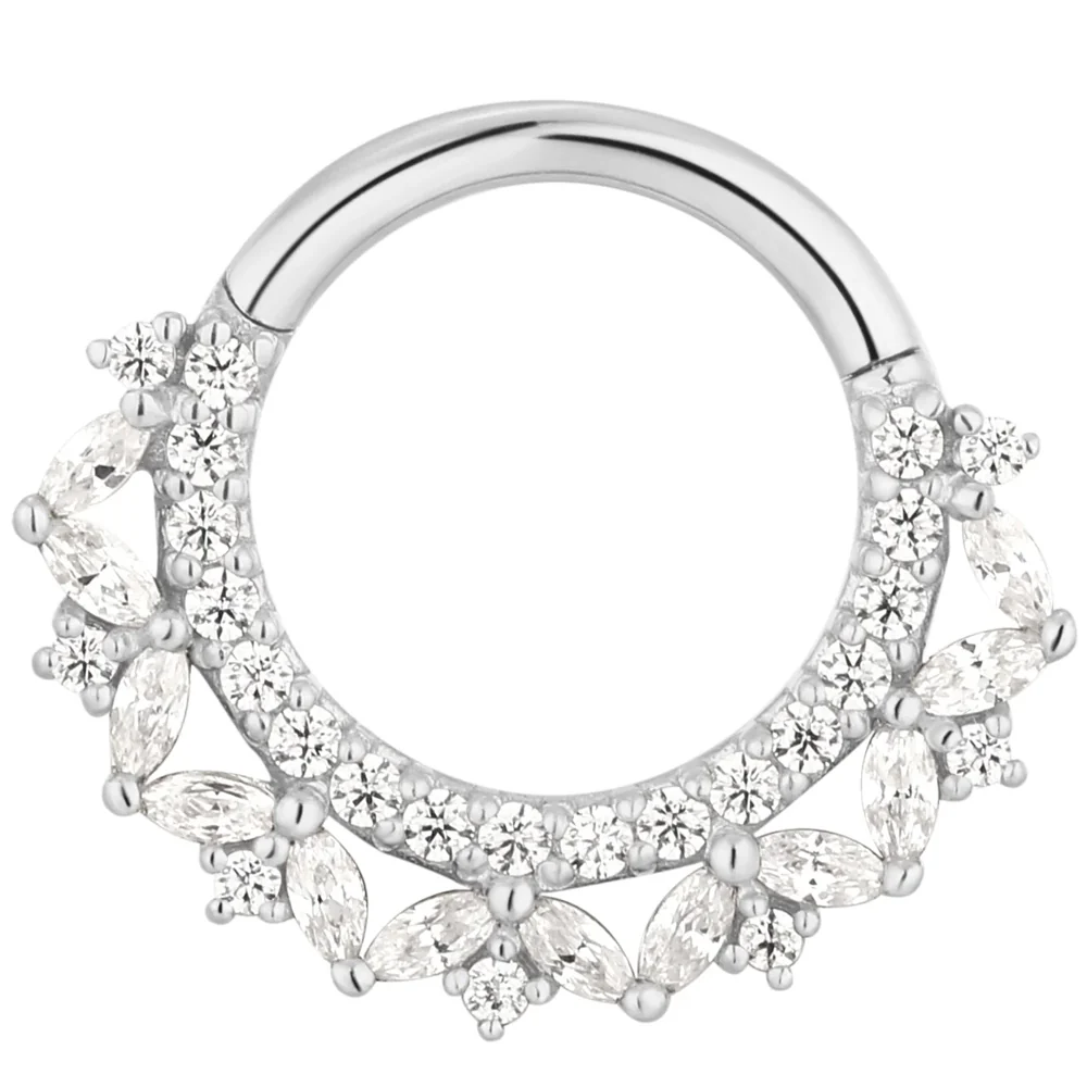 "Heartthrob" Hinge Ring / Clicker in Gold with CZ's - Image 2