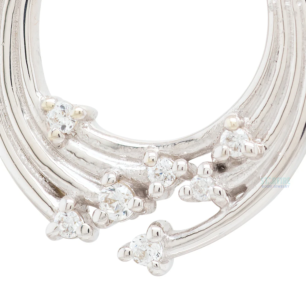 "Iconic" Hinge Ring / Clicker in Gold with CZ's - Image 3