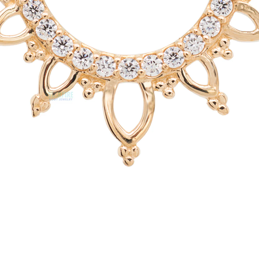 "Indra" Hinge Ring / Clicker in Gold with CZ's - Image 3