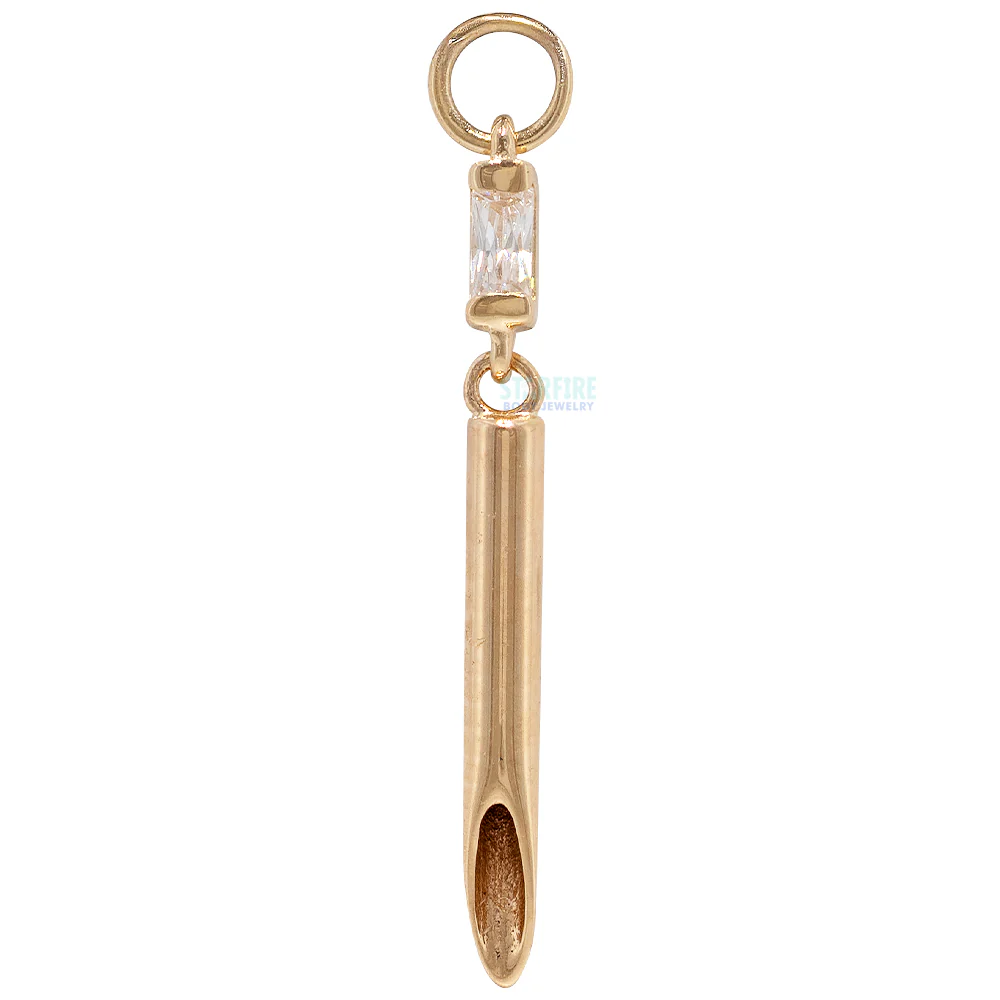 "Kulture" Charm in Gold with CZ - Image 3
