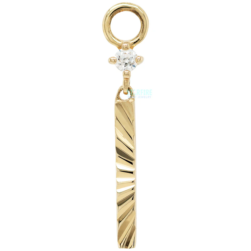 "Labyrinth" Charm in Gold with CZ