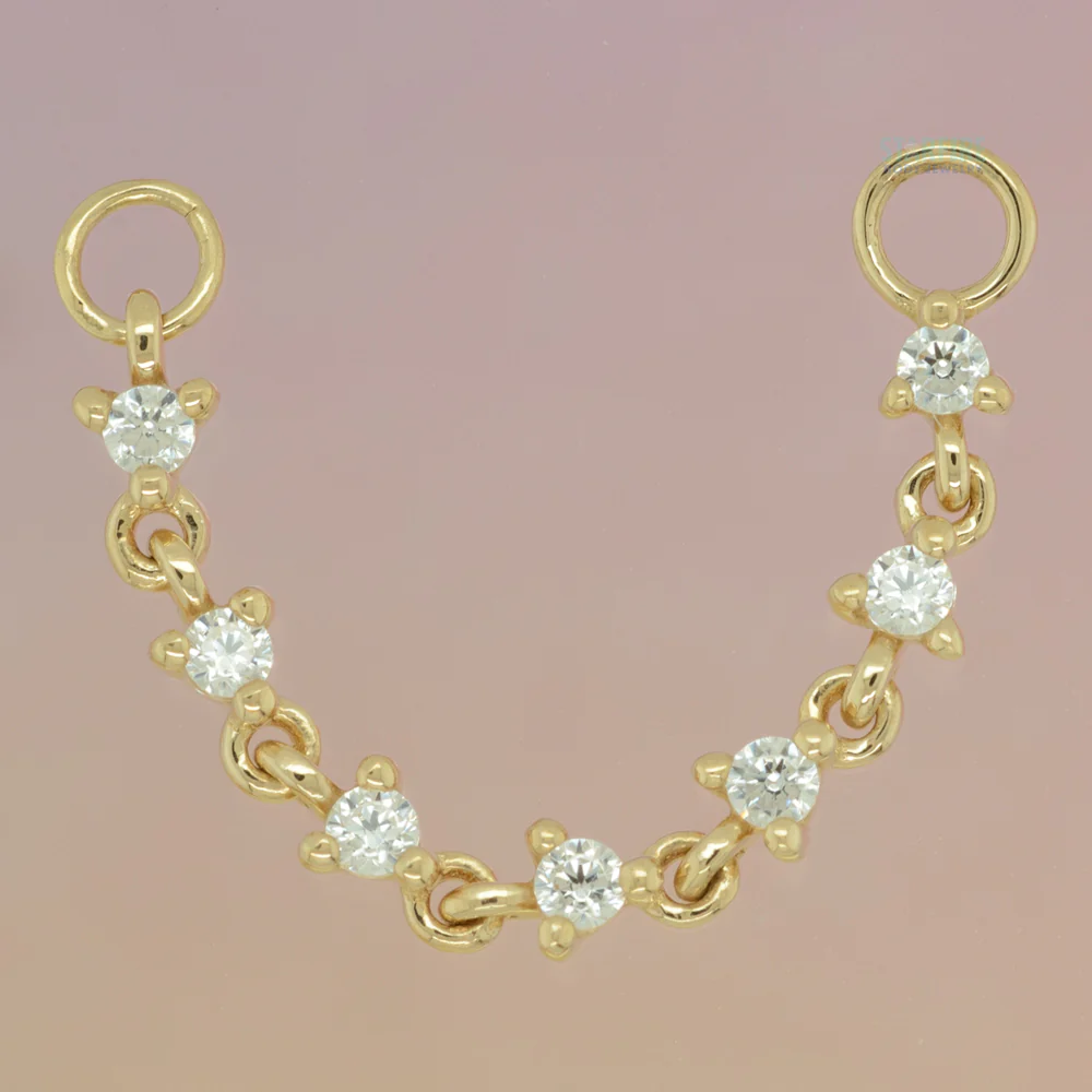 "Languid" Chain Attachment in Gold with CZ's - Image 2