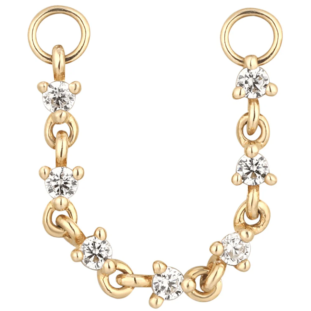 "Languid" Chain Attachment in Gold with CZ's - Image 4