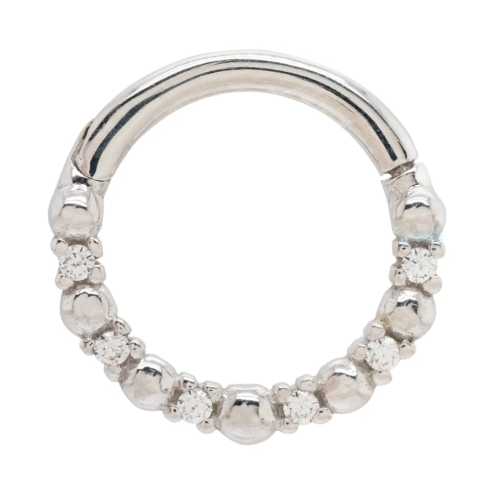 "Love is Love" Hinge Ring / Clicker in Gold with CZ's