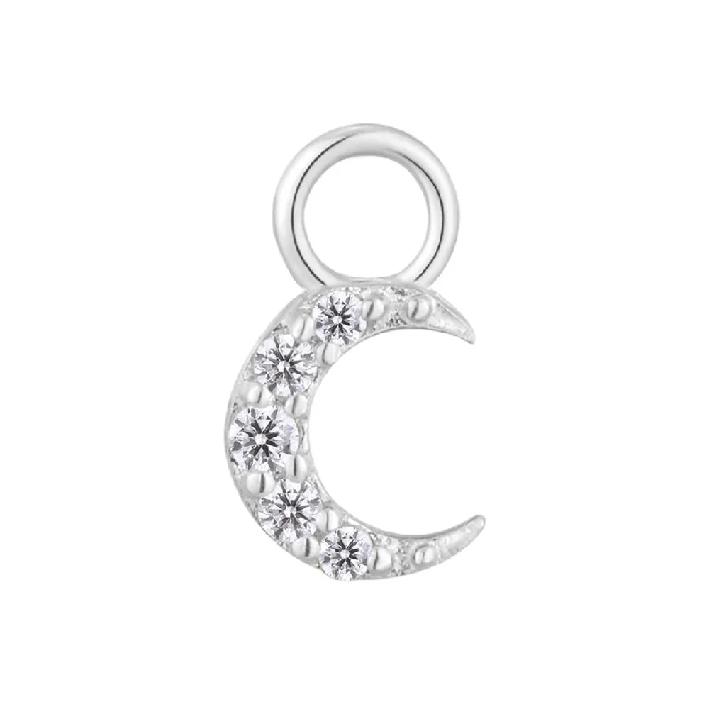 "Lunette" Charm in Gold with CZ's - Image 3