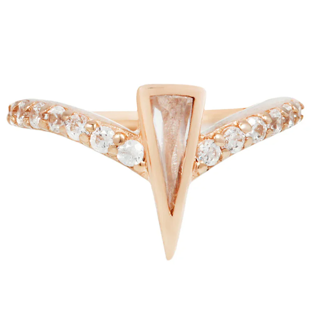 "Mikah" Hinge Ring / Clicker in Gold with CZ's - Image 4