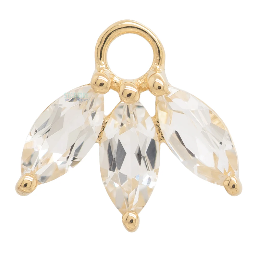 "Moet" Charm in Gold with White Topaz - Image 3