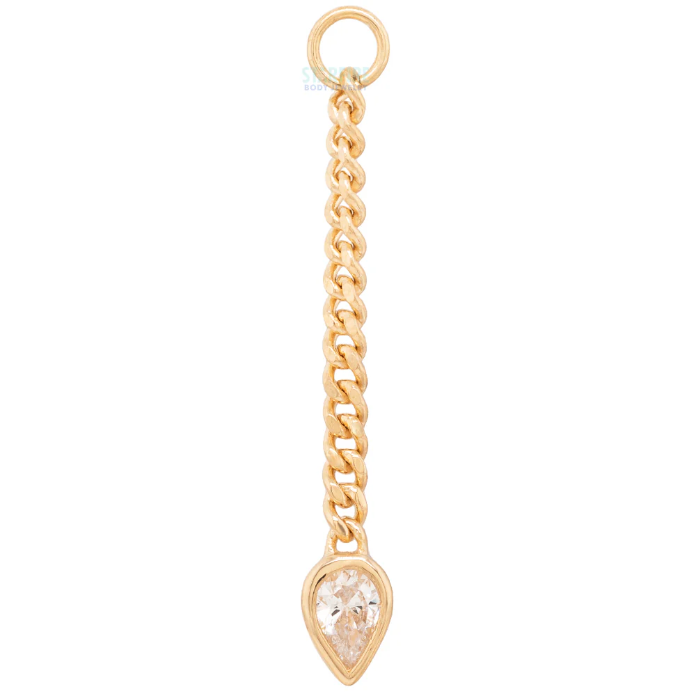 "Painkiller" Chain Charm in Gold with CZ - Image 2