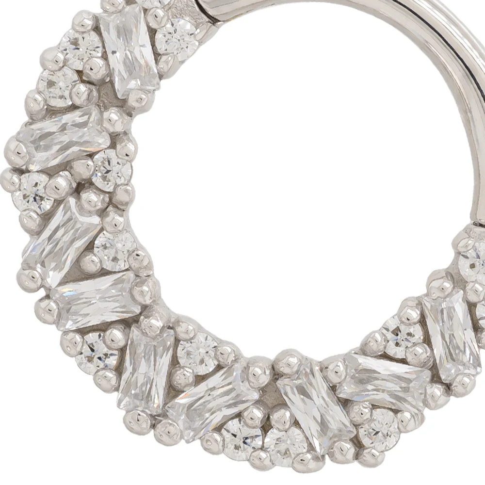 "Petty Cash" Hinge Ring / Clicker in Gold with CZ's - Image 3