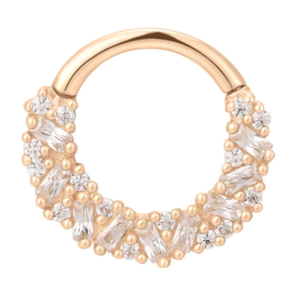 "Petty Cash" Hinge Ring / Clicker in Gold with CZ's - Image 6
