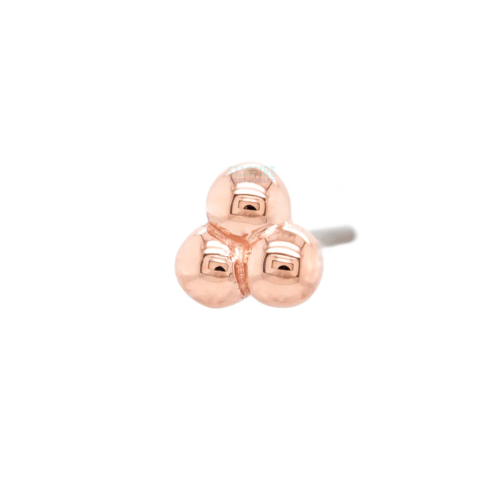 threadless: 3 Bead Cluster End in Gold - Image 2