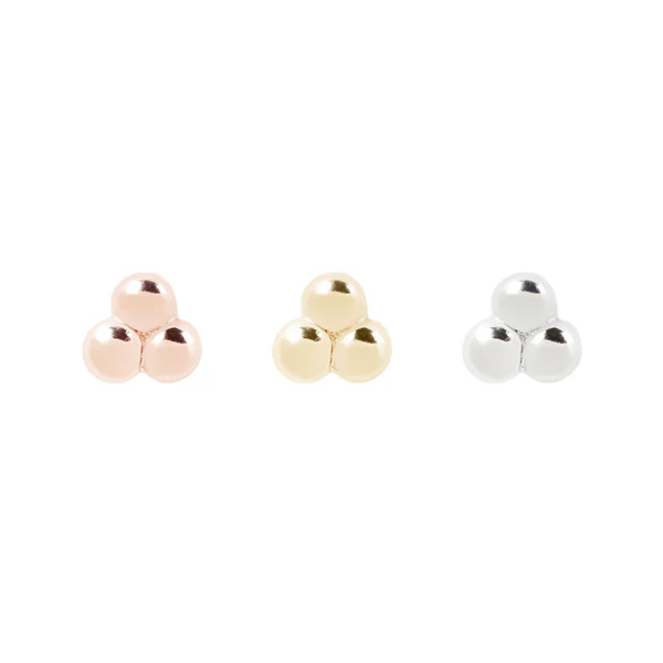 threadless: 3 Bead Cluster End in Gold - Image 3