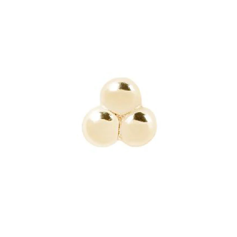 threadless: 3 Bead Cluster End in Gold - Image 4