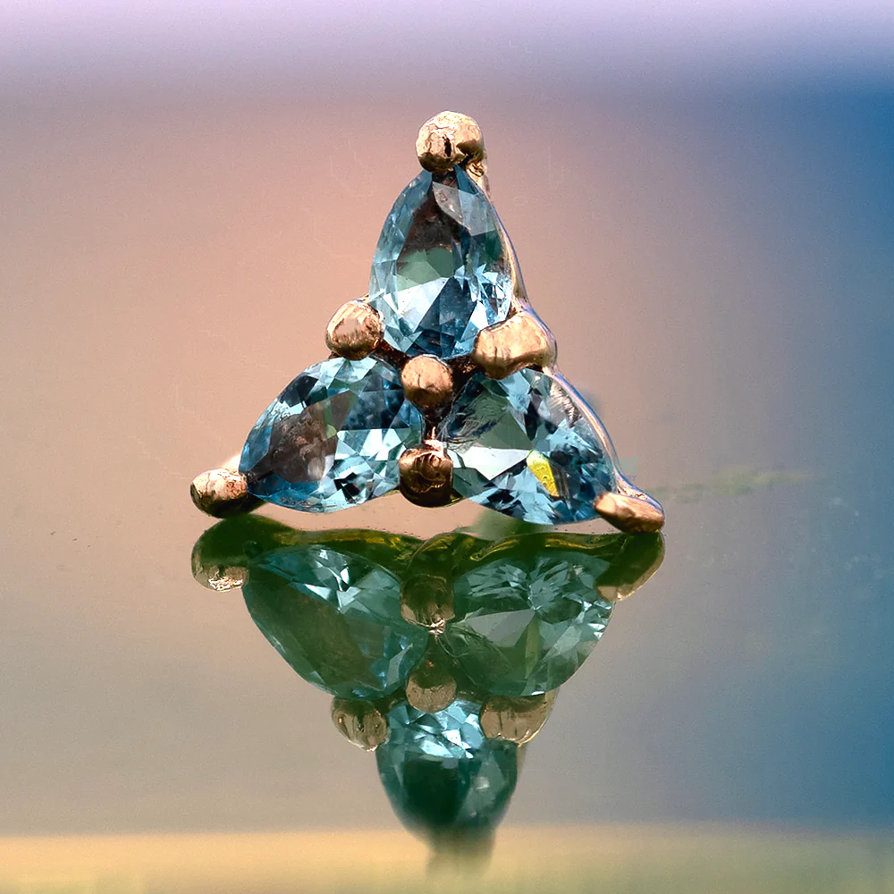 threadless: "3 Little Pears" End in Gold with London Blue Topaz' - Image 2