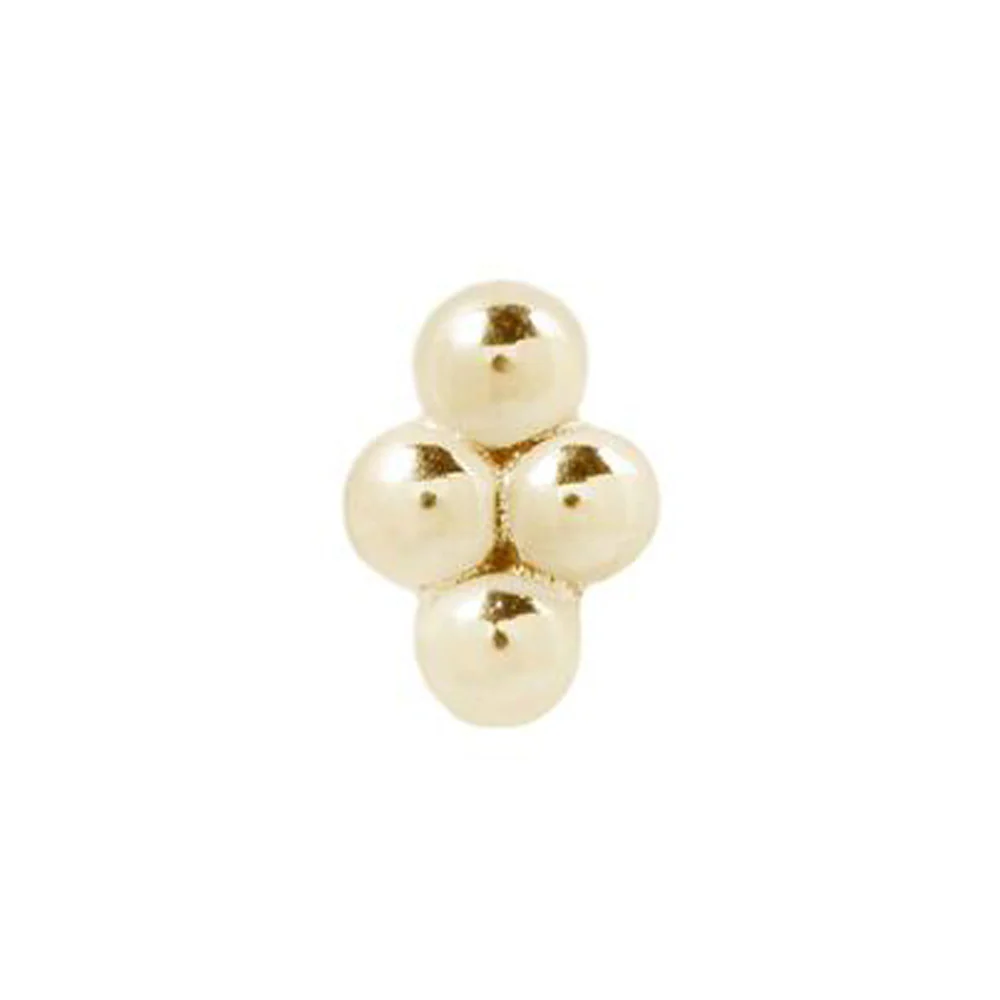 threadless: 4 Bead Cluster End in Gold - Image 2