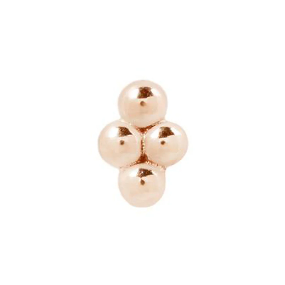 threadless: 4 Bead Cluster End in Gold - Image 4