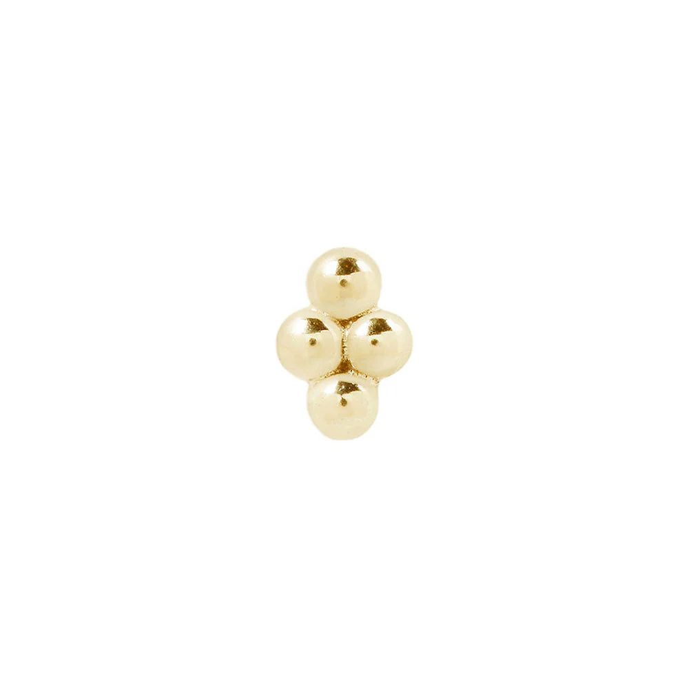 threadless: 4 Bead Cluster End in Gold - Image 5