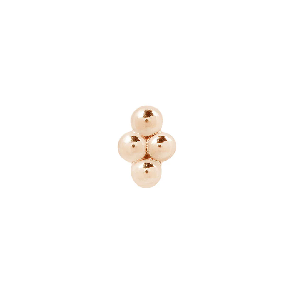 threadless: 4 Bead Cluster End in Gold - Image 7