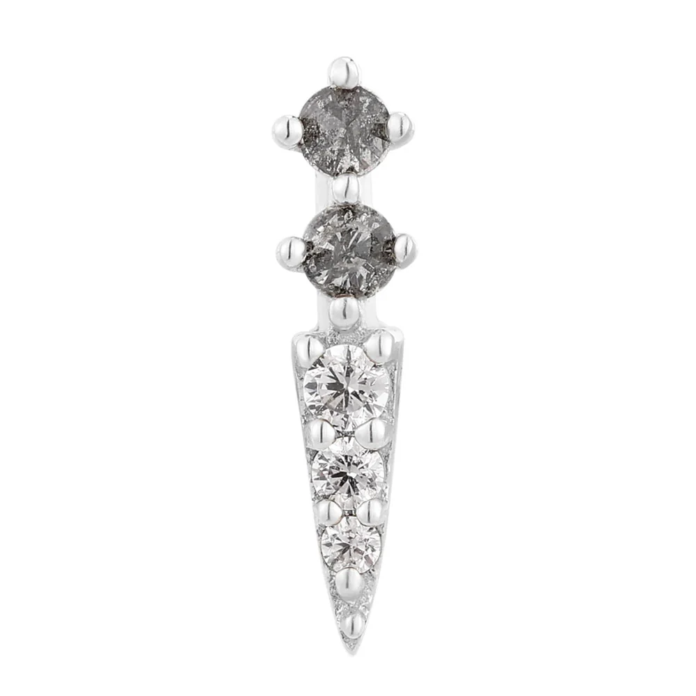 threadless: "Activated" End in Gold with Grey Diamonds & White CZ's - Image 3
