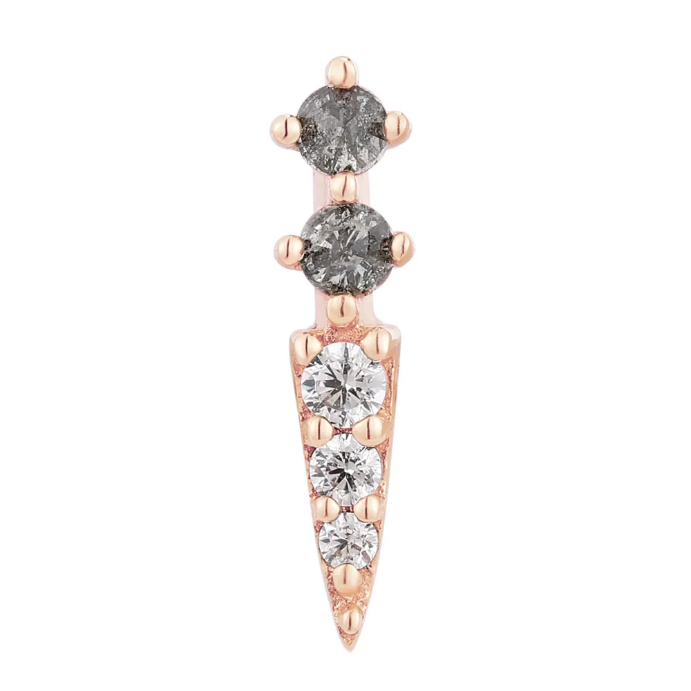 threadless: "Activated" End in Gold with Grey Diamonds & White CZ's - Image 4