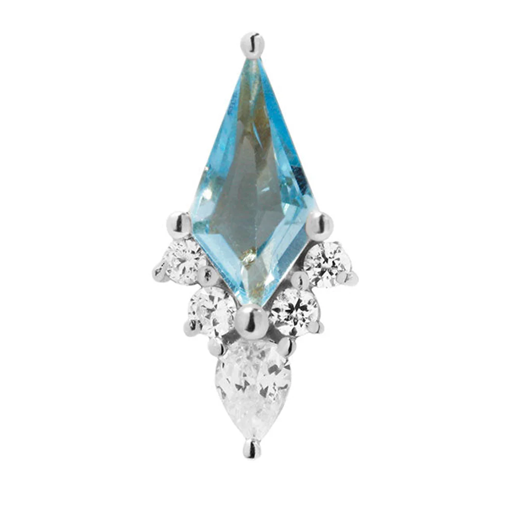 threadless: "Afterglow" End in Gold with Swiss Blue Topaz & CZ's - Image 4