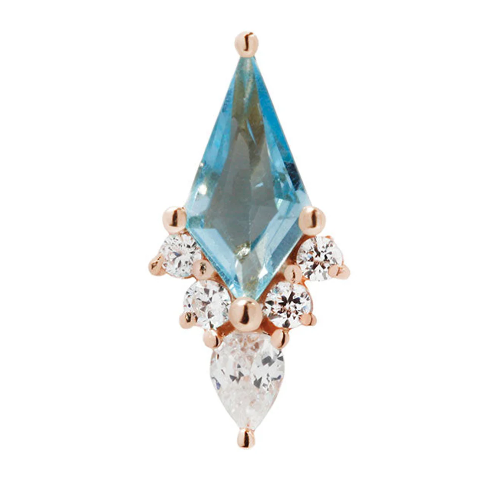 threadless: "Afterglow" End in Gold with Swiss Blue Topaz & CZ's - Image 5