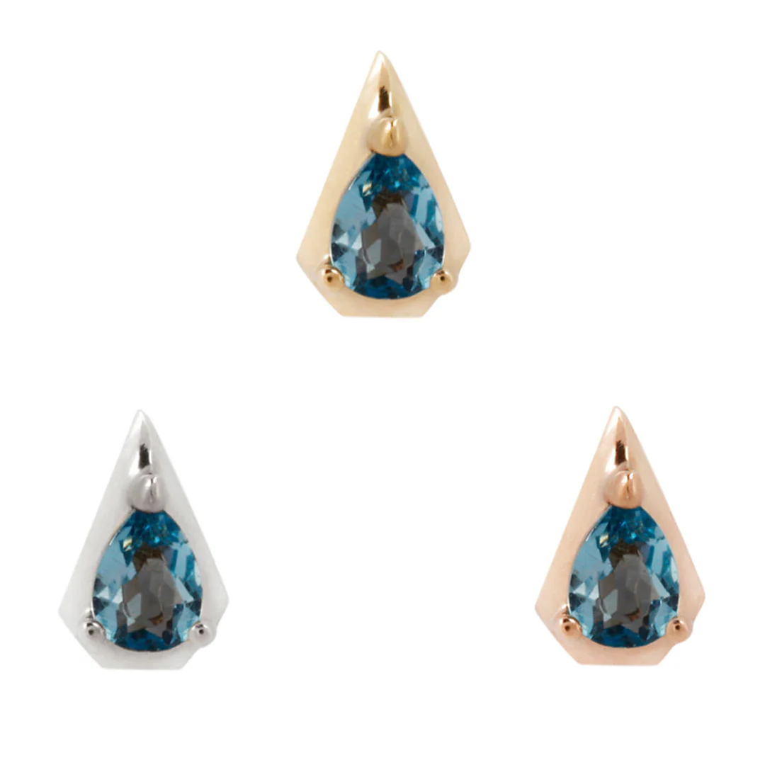 threadless: "Alaia" End in Gold with London Blue Topaz
